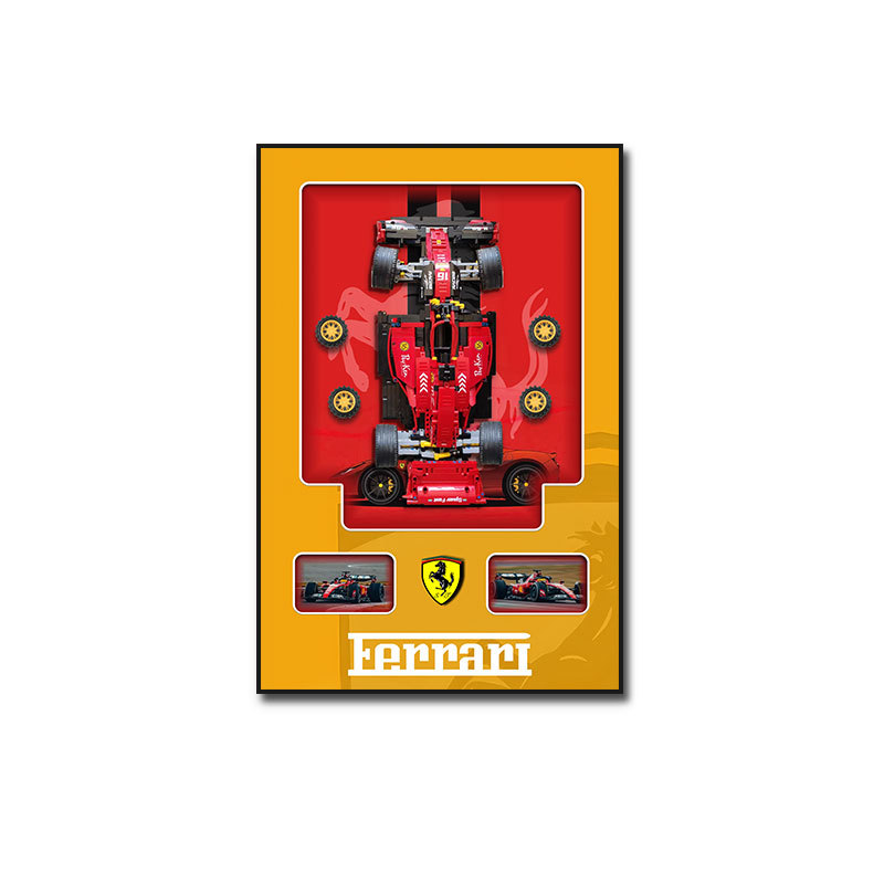 Compatible con bloques de construcción, pintura de decoración de automóviles, sala de estar, dormitorio, habitación de niños, pintura de lámpara de control remoto tridimensional, bloques de construcción, marco de fotos de pared