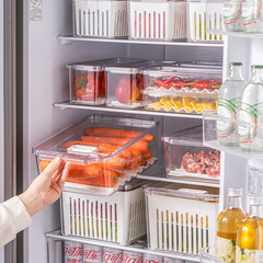 Transparent covered food storage container, refrigerator organizer, household vegetable and fruit freezer airtight preservation box