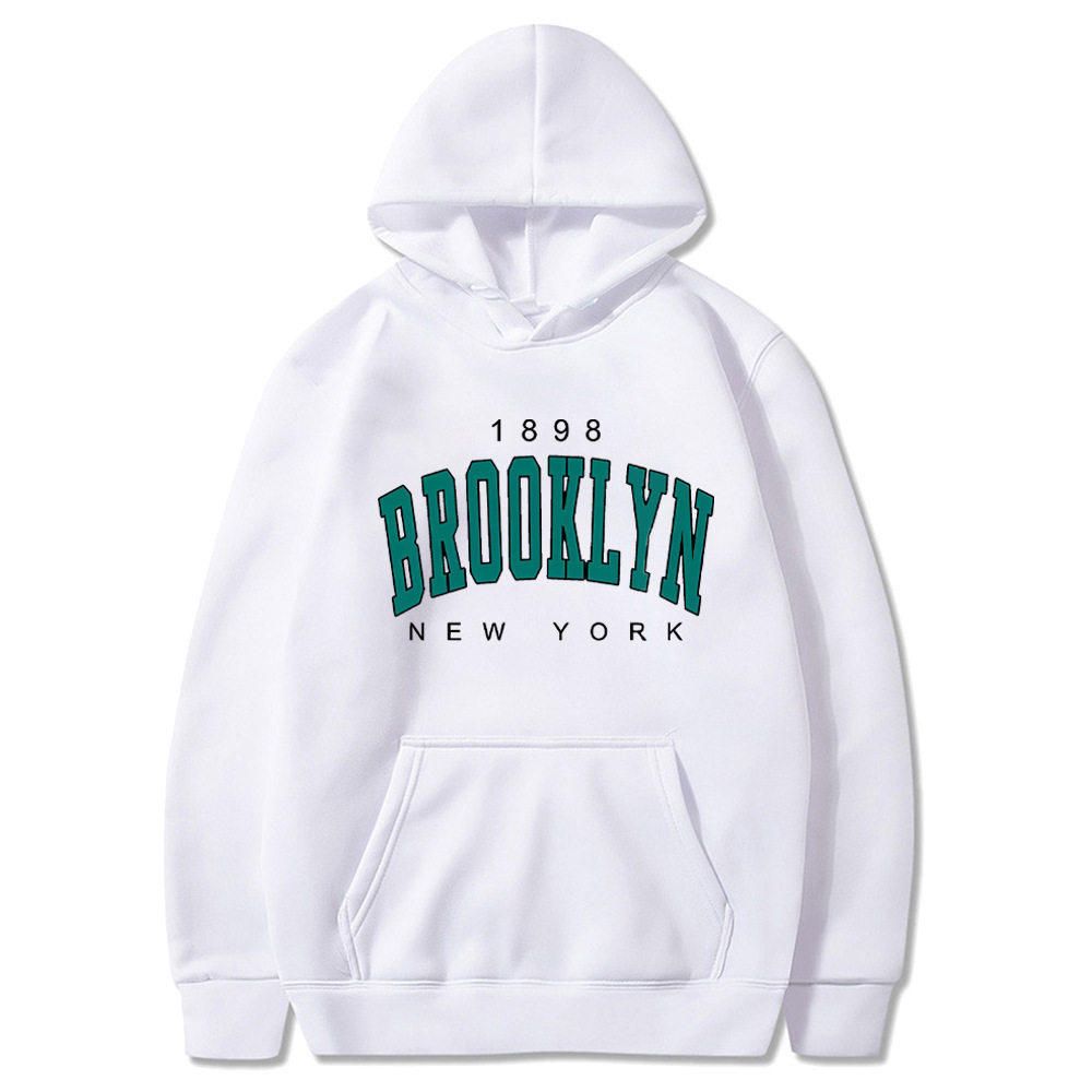 1898 Brooklyn New York Printed Mens Hoody Creativity Crewnec