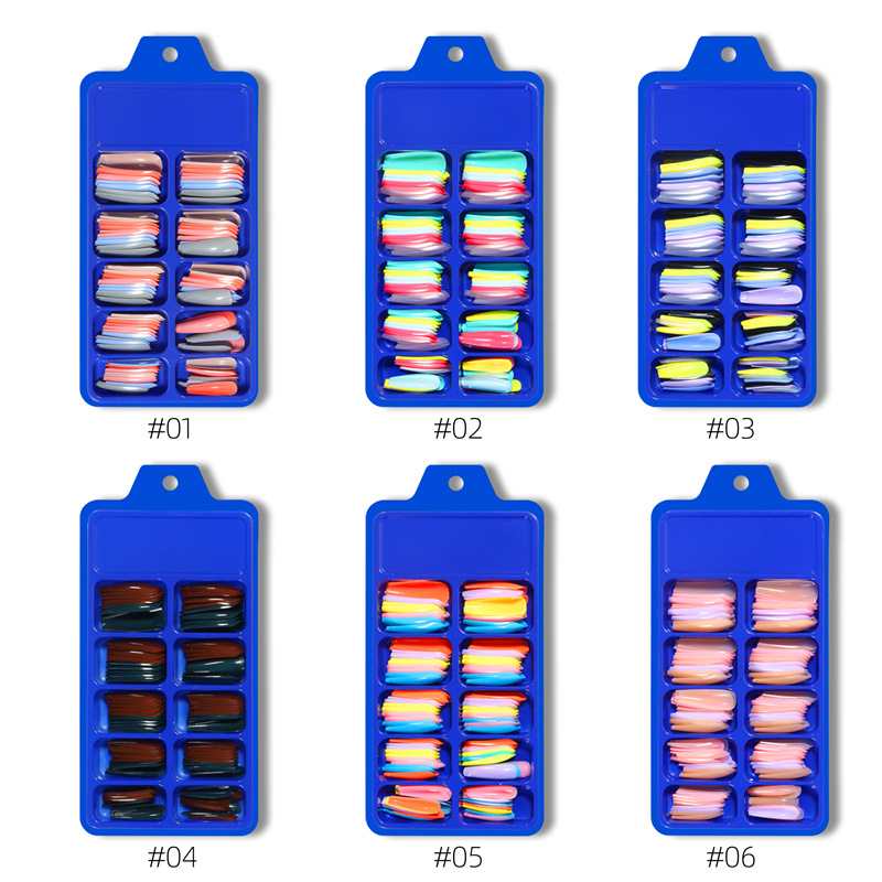 Transfronterizo nuevo desgaste de ballet color pequeño cuadro azul Ballet completo pegatinas sólido parche de uñas