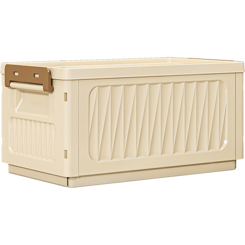 Folding Storage Box with Lid for Home Cream Style Wardrobe Organizers for Dorms Large Capacity Plastic Storage Box Camping Box