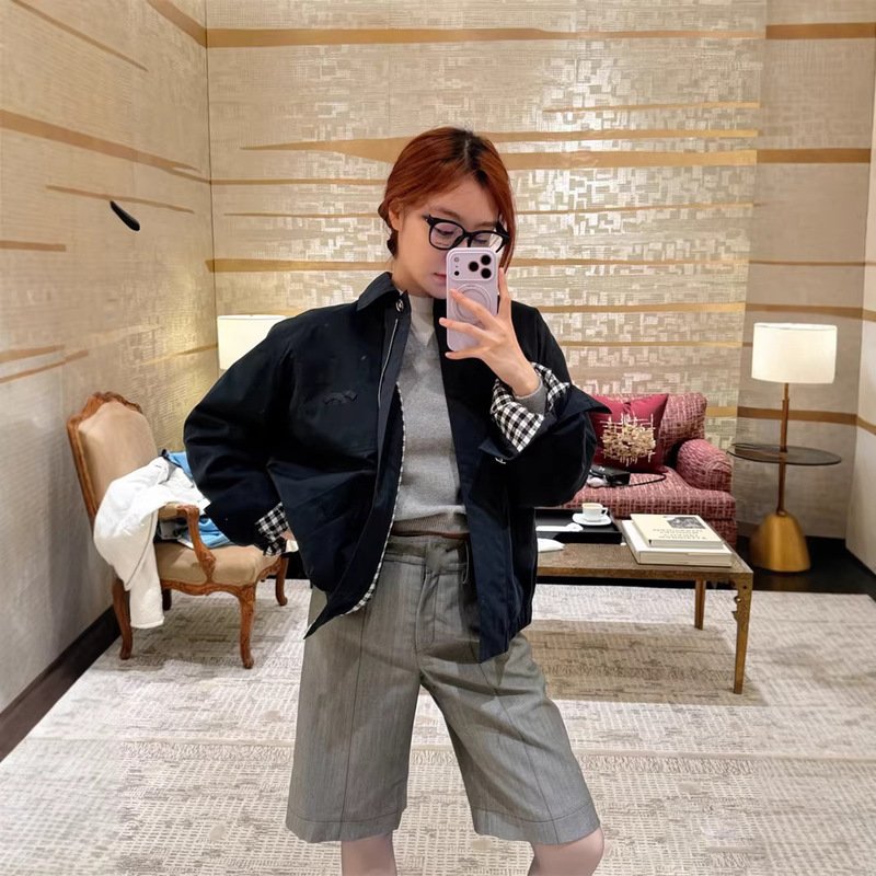 2026 Early Spring New Nanyou Cha Simple Casual Unisex Style Chanel-Inspired Zip-Up Jacket Cardigan Coat
