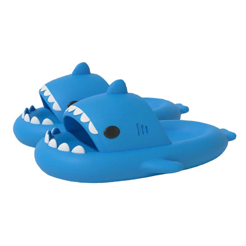 Cross-border stepping sensation shark slippers for men, EVA lightweight couple's indoor sandals, funny cartoon style beach shoes