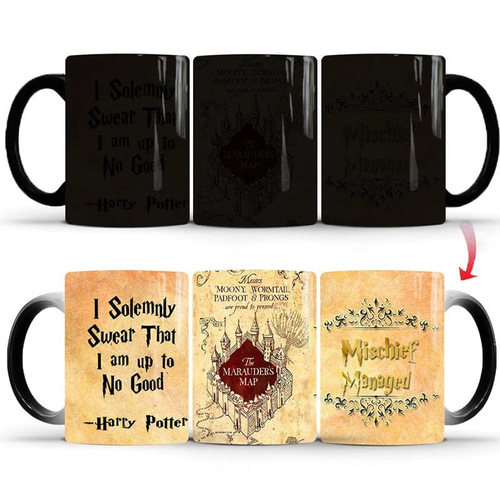 Amazon Harry Potter Magic Map Color-Changing Cup Student Dorm Thermal Sensing Ceramic Magic Coffee Mug
