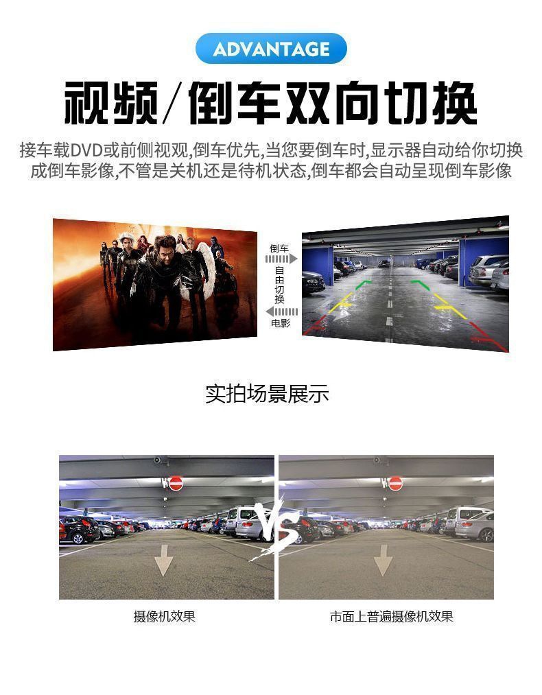 4.3inch 5inch Car Rearview Mirror Monitor, Rearview Car Reversing Image Display Screen, Dvd Rearview Display Screen