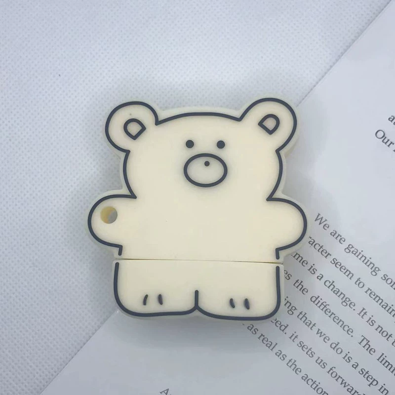 Силиконовый защитный чехол (совместим с Apple) для AirPods 1/2, милые мультяшные дизайны, с крючком/кольцом