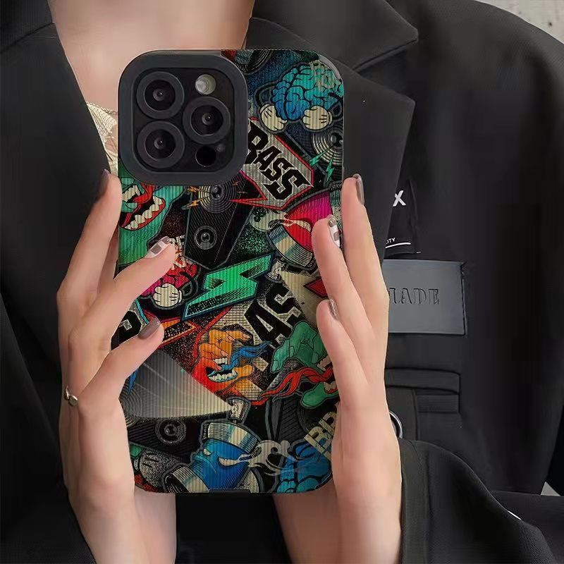 Suitable for Trendy Graffiti iPhone 13/14 Pro Max Apple 12 Phone Case 11 Full Coverage Xr Silicone 17 Max Soft