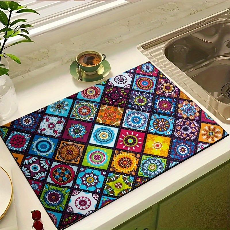 TEMU divertido esterilla de drenaje cocina esterilla de aislamiento térmico de mesa de comedor esterilla de absorción de agua esterilla de absorción de aceite esterilla de polvo al por mayor