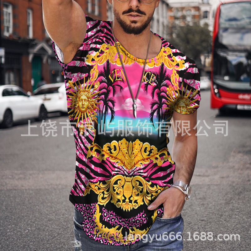 Amazon AliExpress New Men's Personalized 3D Leopard Print Short Sleeve Plus Size Fashion Casual T-Shirt for Men Amazon AliExpress New Men's Personalized 3D Leopard Print Short Sleeve Plus Size Fashion Casual T-Shirt for Men
