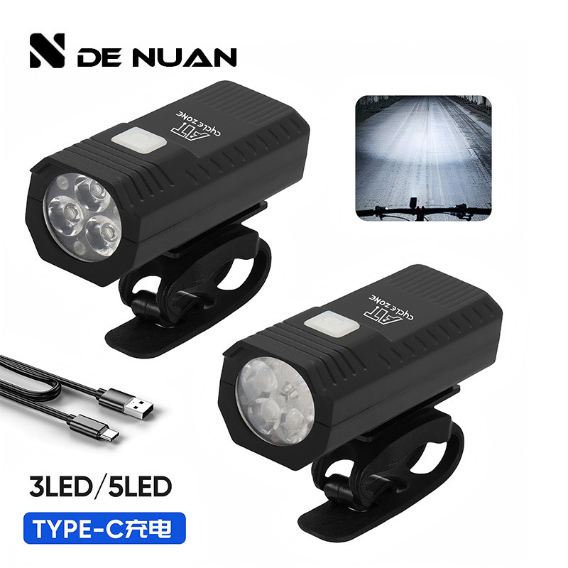 Bicycle Night Riding Light Strong Light Flashlight Headlight Rainproof Charging Mountain Road Children's Bicycle Riding Equipment