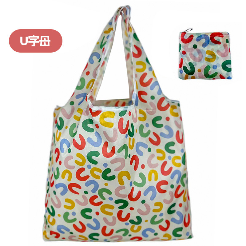 Spot bolsa de compras plegable de gran capacidad Spot bolsa de protección ambiental bolsa plegable bolsa de almacenamiento portátil impresa portátil creativa