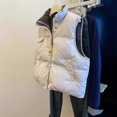 正反双面穿拉链棉服马甲女2025秋季加厚保暖无袖坎肩叠穿马夹外套