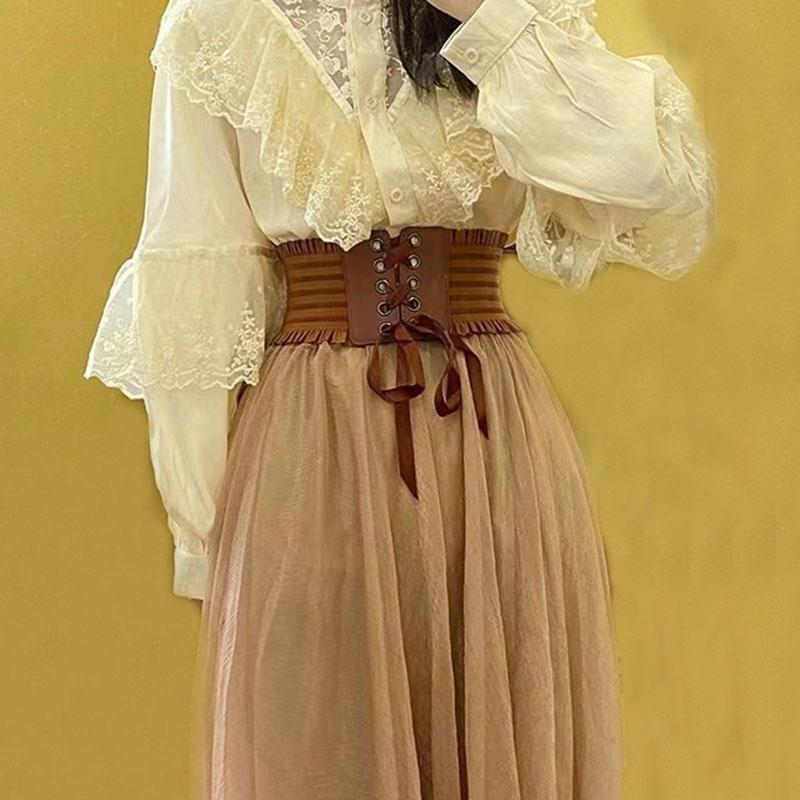 Nuovo sigillo in vita per le donne con un tocco di alta qualità, cintura in vita snellente e versatile, abito elastico e alla moda, vita stretta, cintura annodata, cintura larga_voghion.com