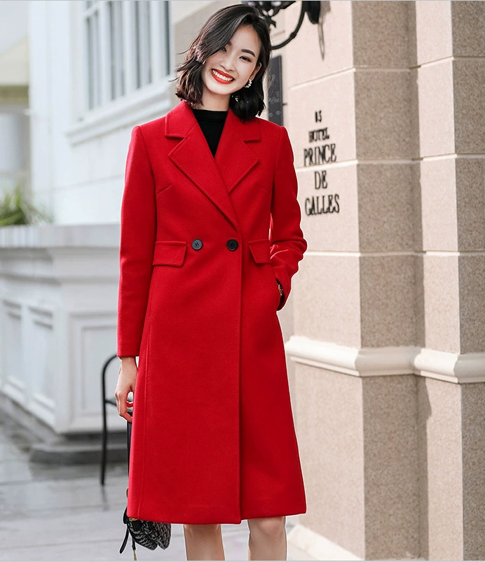 Осенне-зимнее Новое японское и корейское независимое пальто со взрывоопасными одинарными утолщенными шерстяными вставками, многоцветное Удлиненное пальто Amazon