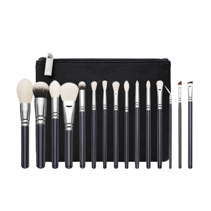 15 oro rosa marrón Rosa maquillaje cepillo traje profesional belleza herramienta conjunto cepillo suave pelo no duele la cara