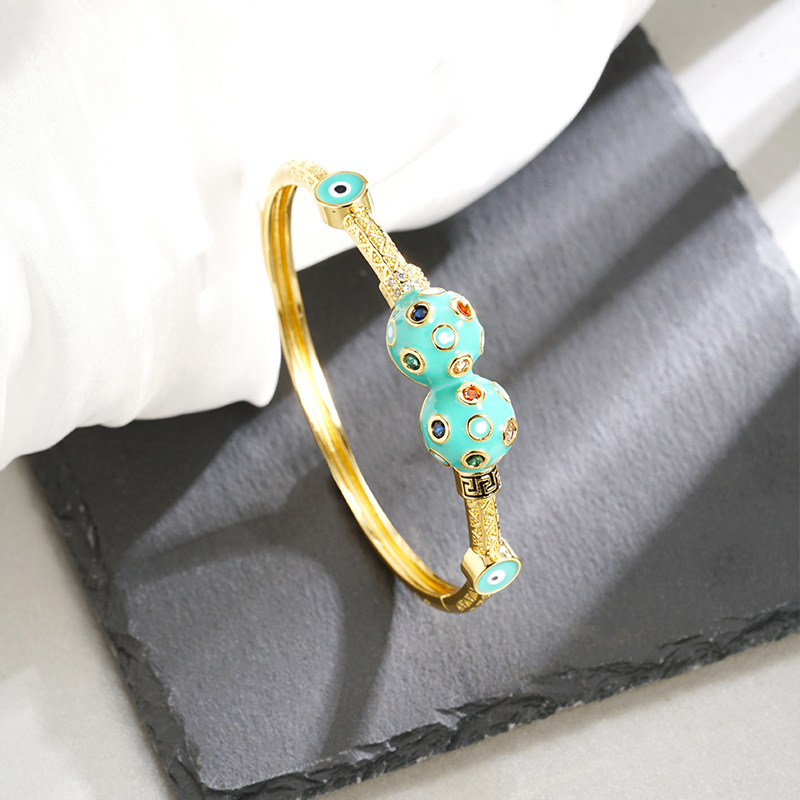 Brazalete de oro de arena de 18 quilates de Vietnam, estilo europeo y americano, brazalete de ojos del diablo, joyería de lujo transfronteriza al por mayor.