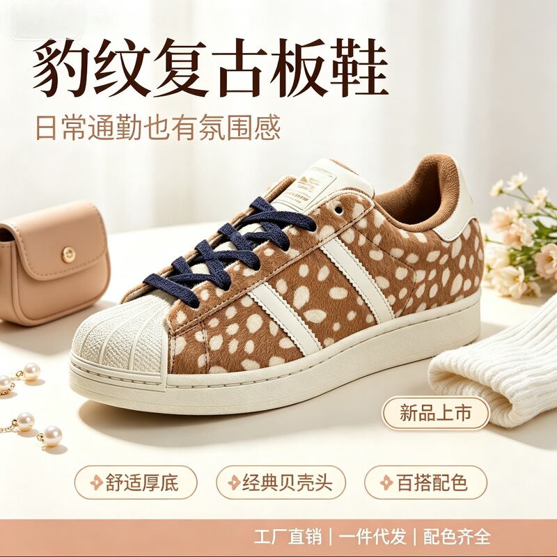 New shell-toe women's shoes Superstar, cross-border non-slip and wear-resistant Korean-style retro casual sneakers for girls