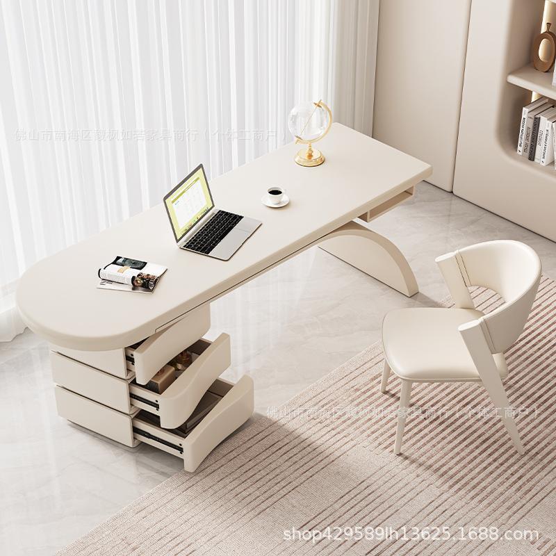프랑스 크림 스타일 데스크 홈 디자이너 빛 럭셔리 현대 간단한 글쓰기 여성 솔리드 우드 인터넷 인기 책상