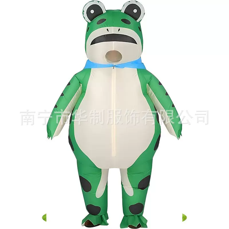 卡通人偶服人穿行走充气青蛙玩偶蛤蟆衣服人派对装表演趣味万圣节