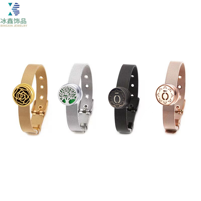 Stainless Steel Aromatherapy Bracelet Silver Mini Perfume Bracelet Gold Twisted Rose Gold Jewelry Strap Bracelet European Style Stainless Steel Aromatherapy Bracelet Silver Mini Perfume Bracelet Gold Twisted Rose Gold Jewelry Strap Bracelet European Style
