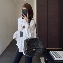 搭配～品质慵懒时髦开叉打底衫长袖T恤女2025秋冬新款白批发代发