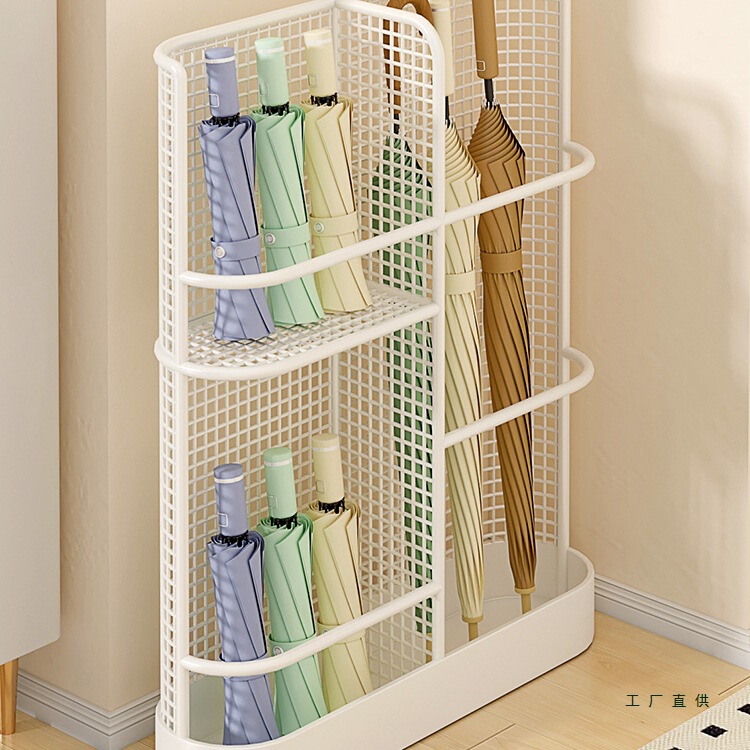 Umbrella Storage Rack for Home Entrance, Umbrella Holder, Storage Rack for Umbrella Bucket, Entryway Umbrella Holder, Wall-Mounted, Water-Draining