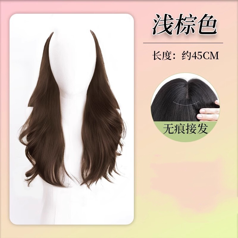女性用の新しいヘアピース、長い巻き毛、シームレスで目に見えないU字型の増毛、ふわふわで大きなウェーブのヘアエクステンション|undefined