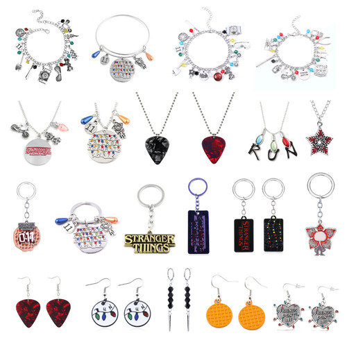Film and television peripherals Stranger Things series Lamp wall necklace bracelet key chain Letter pendant cross-border set