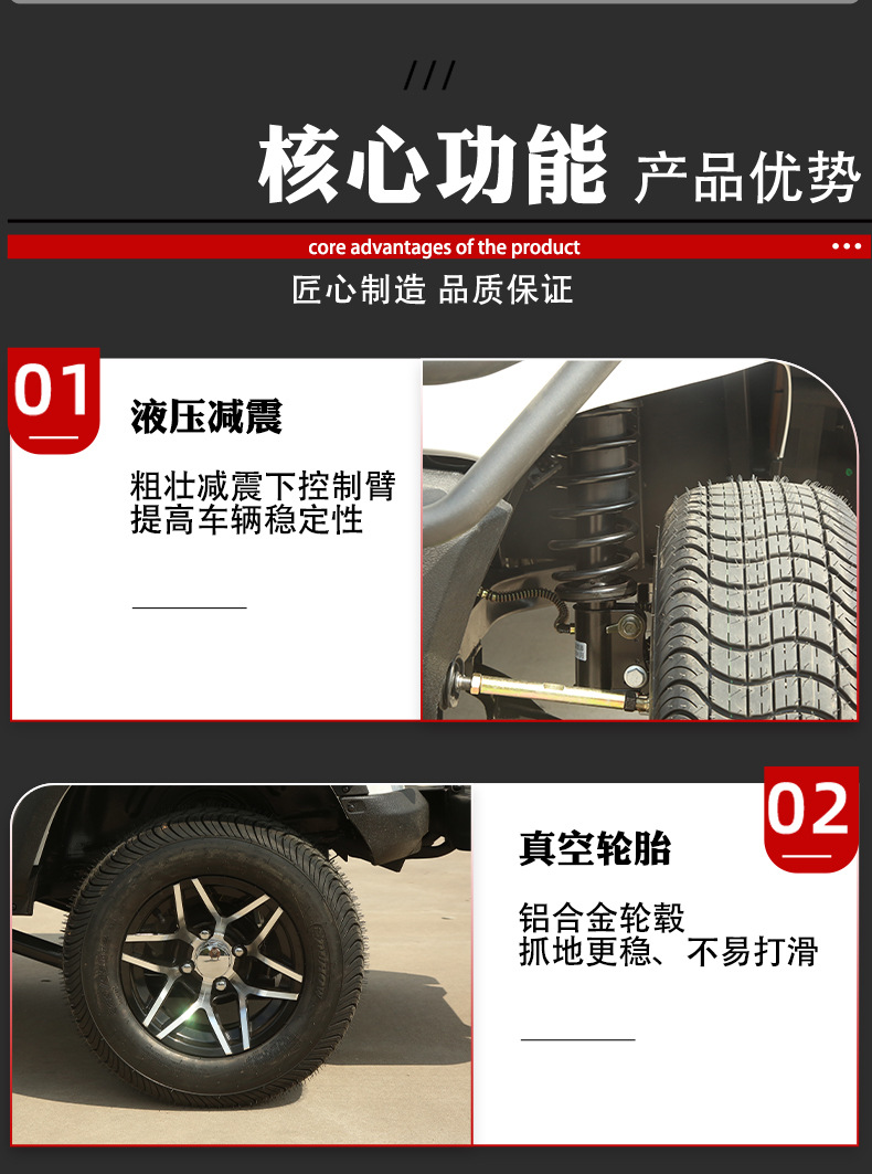 Cross-border electric golf cart, powered by 48V/72V lithium batteries, for golf courses and sightseeing