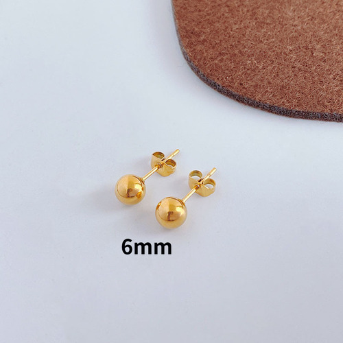 Korean style simple titanium steel bean ball earrings exquisite niche temperament earrings student personalized trendy earrings jewelry