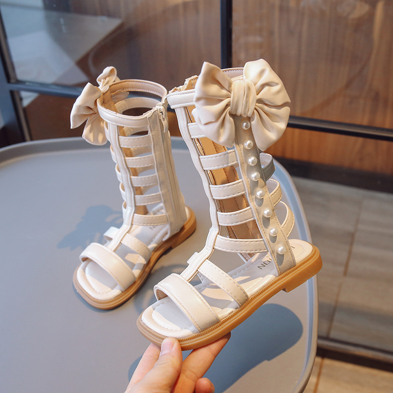 Sandali da ragazza alti Top romani 2023 estate nuovi bambini bambine moda scarpe da principessa bambini grandi_voghion.com