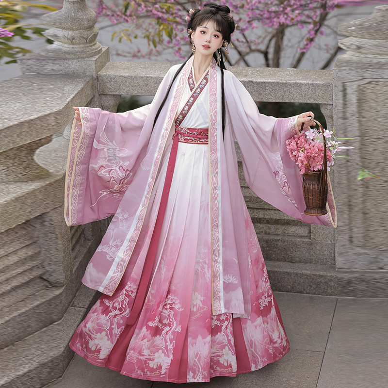 Popular Ming Dynasty-Style Hanfu for Women, Ancient Costume with Wide Sleeves and Flowing Skirt, Suitable for Daily Wear, 2025 Spring and Autumn Full Set of Ancient Costume