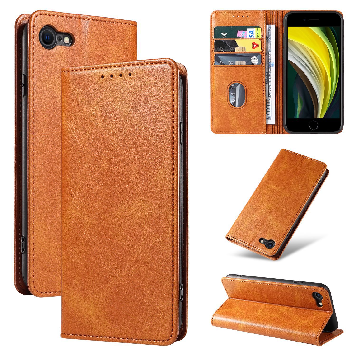 Leather Flip Case For Iphone 17 And 16 Pro With Card Holder_voghion.com