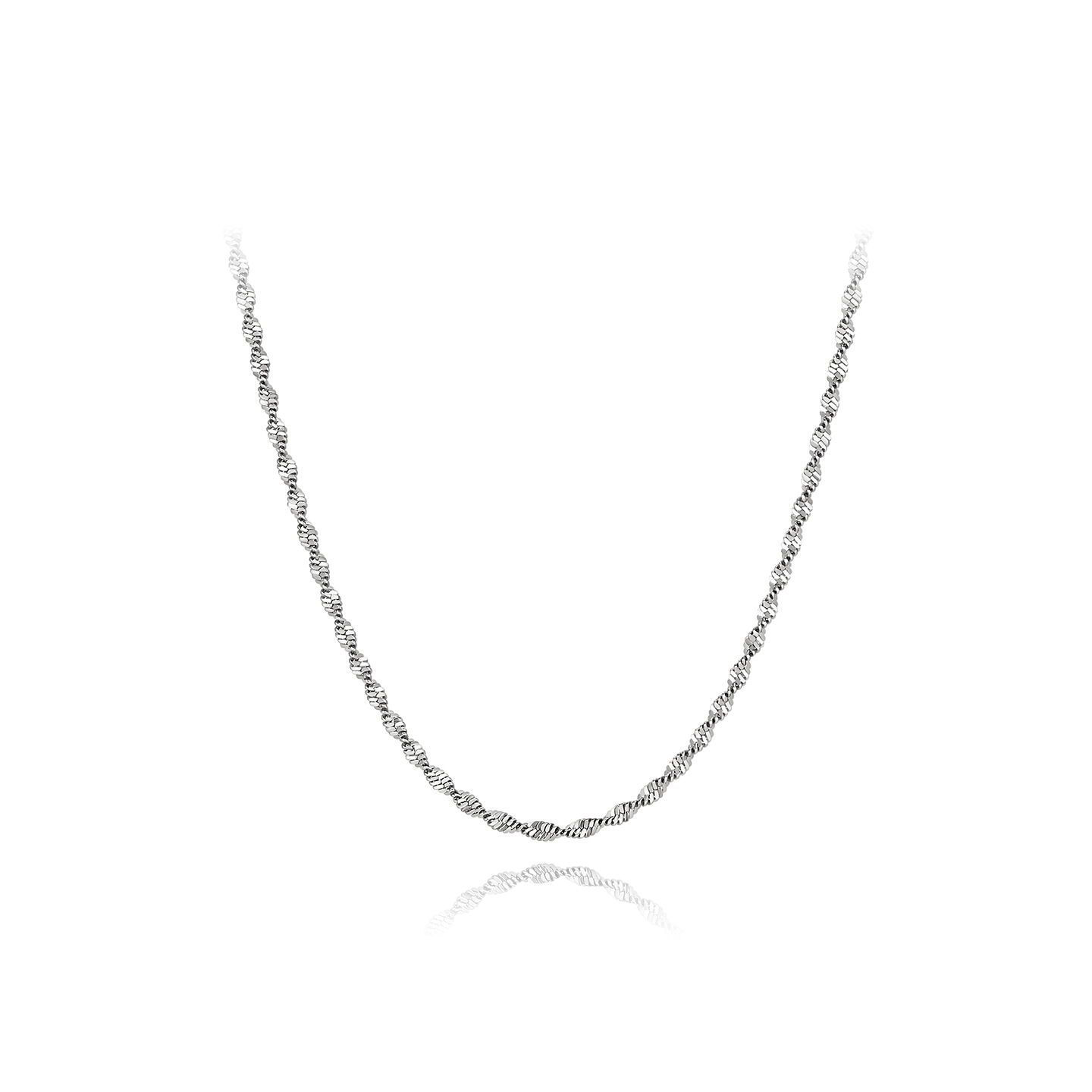 Xuping simple ins cadena de onda de feng shui aleación de cobre chapado blanco doble onda de agua cadena de joyas transfronterizas al por mayor mujeres