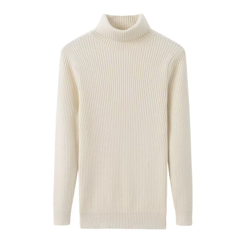 Зимний кашемировый вязаный теплый свитер, приталенный крой