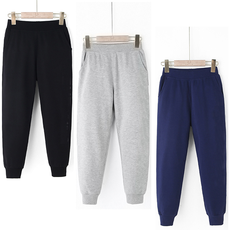 现货跨境专供童装纯棉长裤春秋加厚男童潮牌运动长裤卫裤防蚊裤