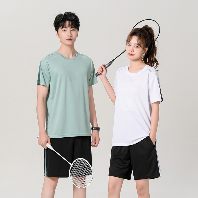 Sports suit for men and women, short-sleeved shorts, casual running wear, popular style. Short-sleeved T-shirt for men, casual sportswear, plus size