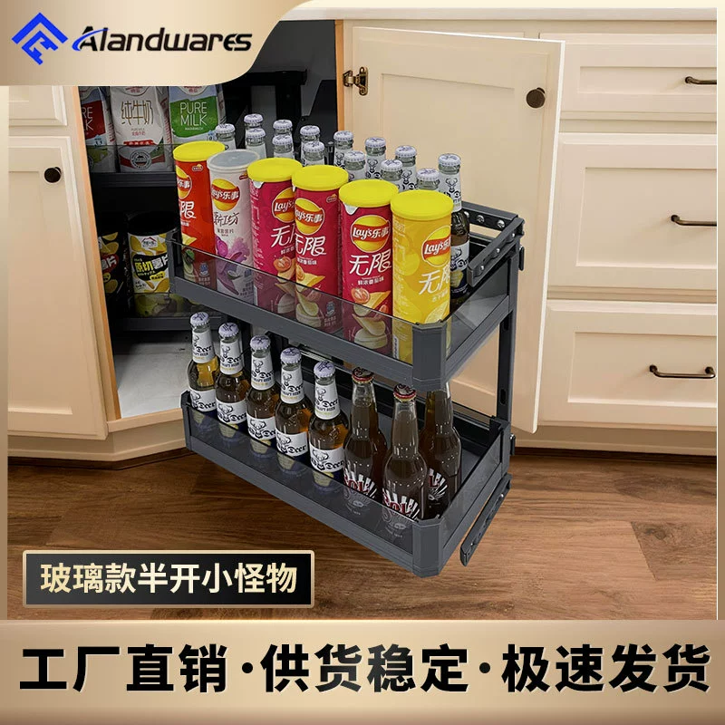 Угловая выдвижная корзина Orland, маленькая угловая выдвижная корзина для кухонного шкафа, выдвижная корзина-ящик, встроенная полка для хранения.