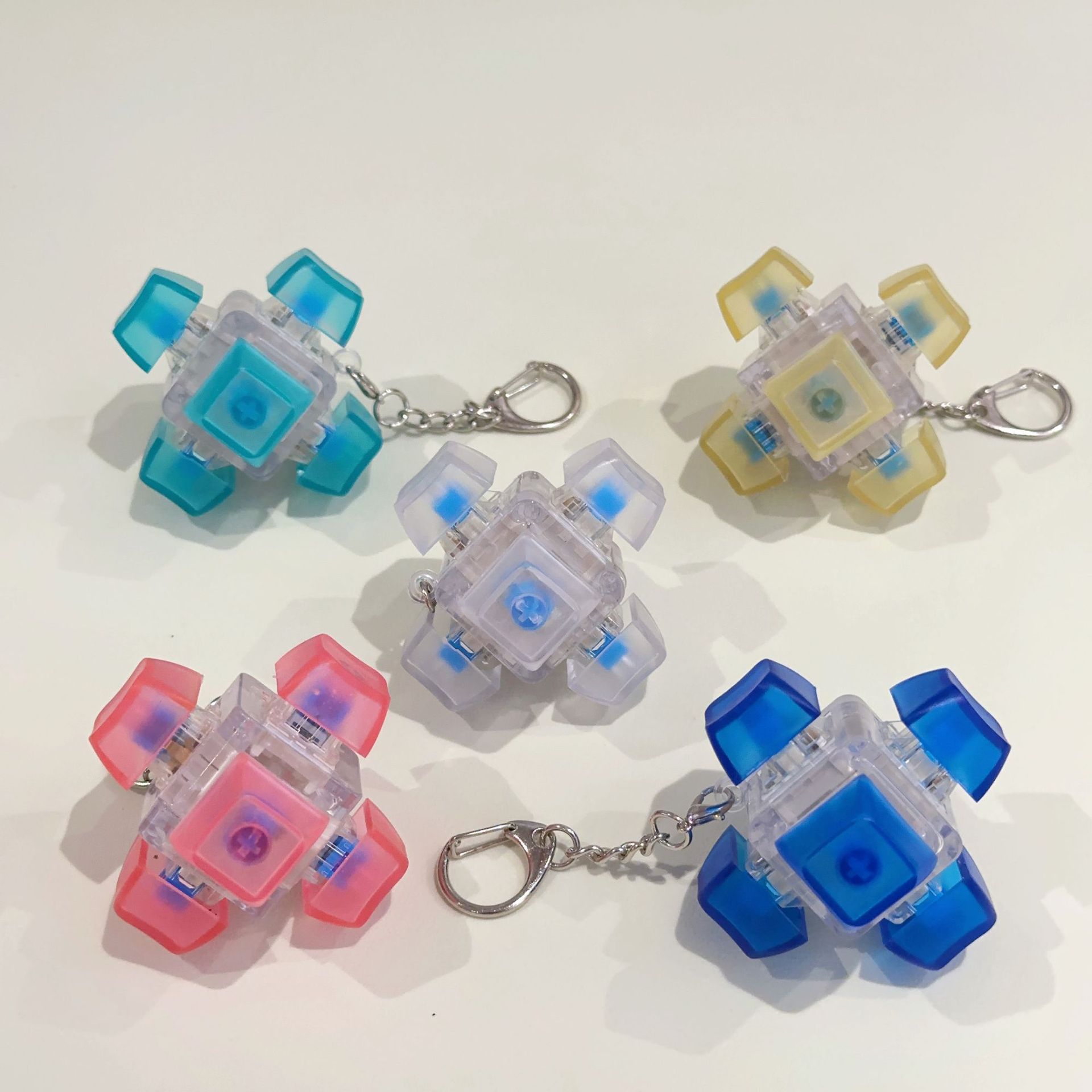 Custom six-button transparent case - matte cap mixed colors