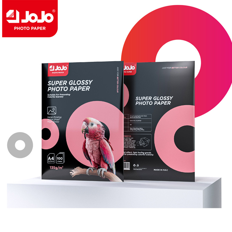 Papel fotográfico JOJO 135g Papel fotográfico de alto brillo A4 Papel fotográfico de una cara Papel de impresión por inyección de tinta Papel fotográfico brillante 50 hojas