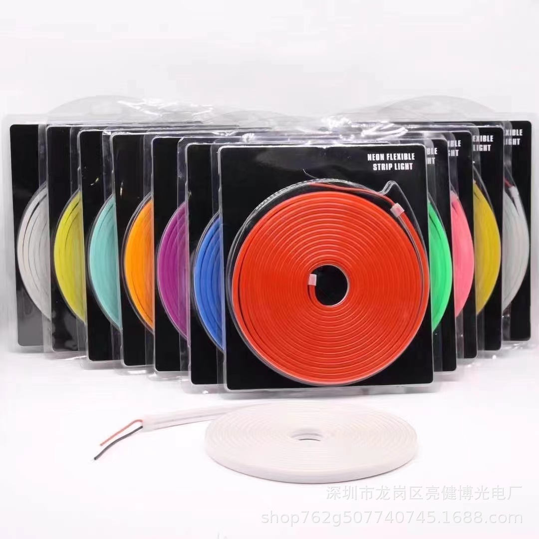 Juego de tiras de luces LED impermeables de silicona de bajo voltaje 12 V - Tira de luces de neón para iluminación decorativa empotrada en armarios