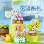 积木花拼装小盒装小颗粒兼容小积木diy儿童女孩益智玩具批发