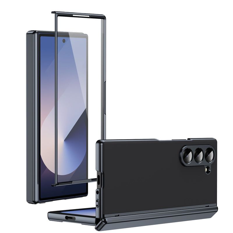 Samsung Z Fold7 携帯電話ケース、マット仕上げバージョン、快適な手触り、電気メッキフリップカバー、Fold6対応|undefined
