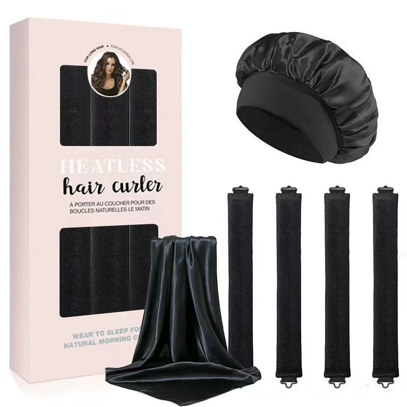 3-hook velvet hair curlers, big-wave sleep rollers set, multi-piece plush curling rods