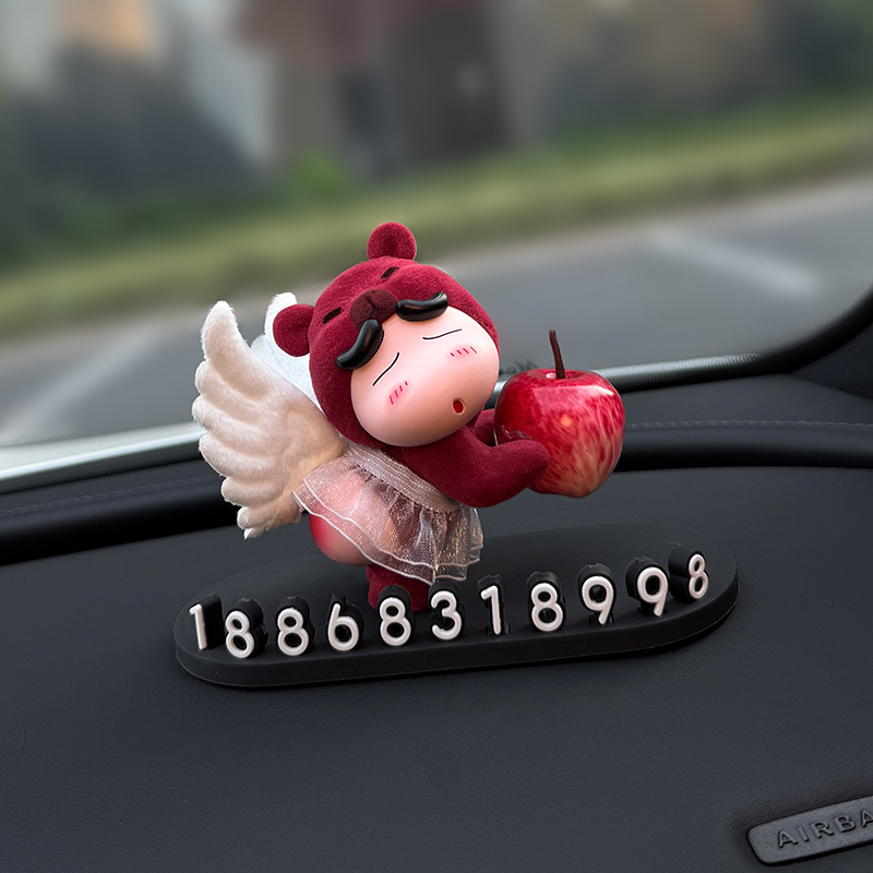 New Model Xiaoxin Temporary Parking Number Plate for Car, Interior Decoration Ornament, Phone Number for Moving the Car, High-End Style for Women