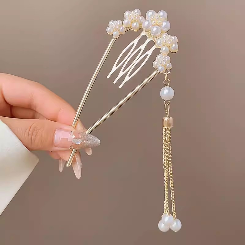 Papillón de cristal de alta sensación en forma de U pinzas de cabello pinzas