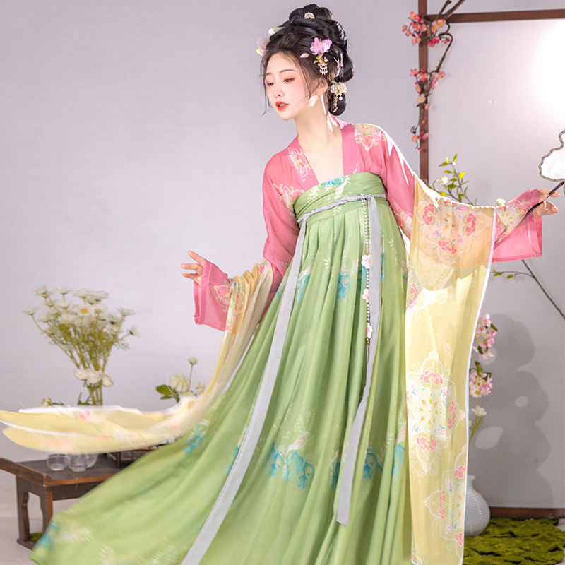 Authentic Han Dynasty Suit, Retro Tang-Made Chest-Length Underskirt, New Antique Han Element Skirt, Summer Evergreen Costume, Spring and Summer