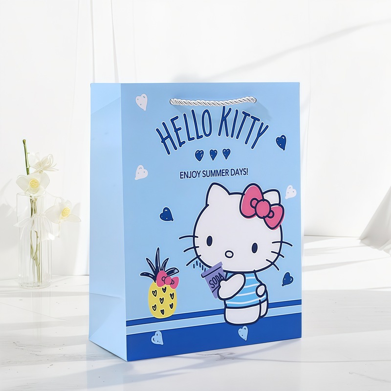 正版授权三丽鸥礼品袋HelloKitty凯蒂猫手提袋精选白卡纸高档袋子|undefined