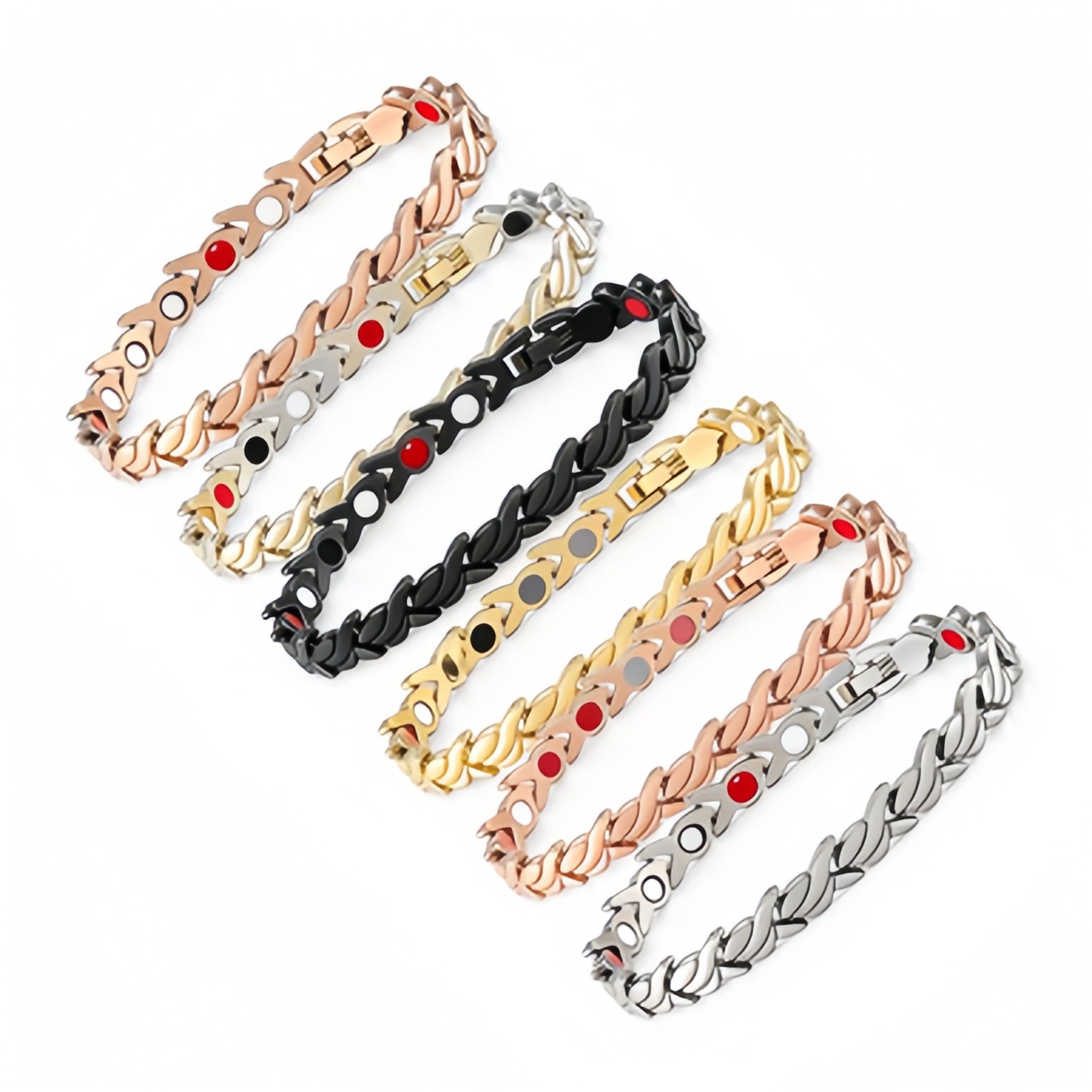 Cross-Border Temu European and American Style Small Fish Ear-Shaped Magnetic Bracelet for Men and Women, Color-Preserving Alloy Jewelry, Magnetic Bracelet and Anklet