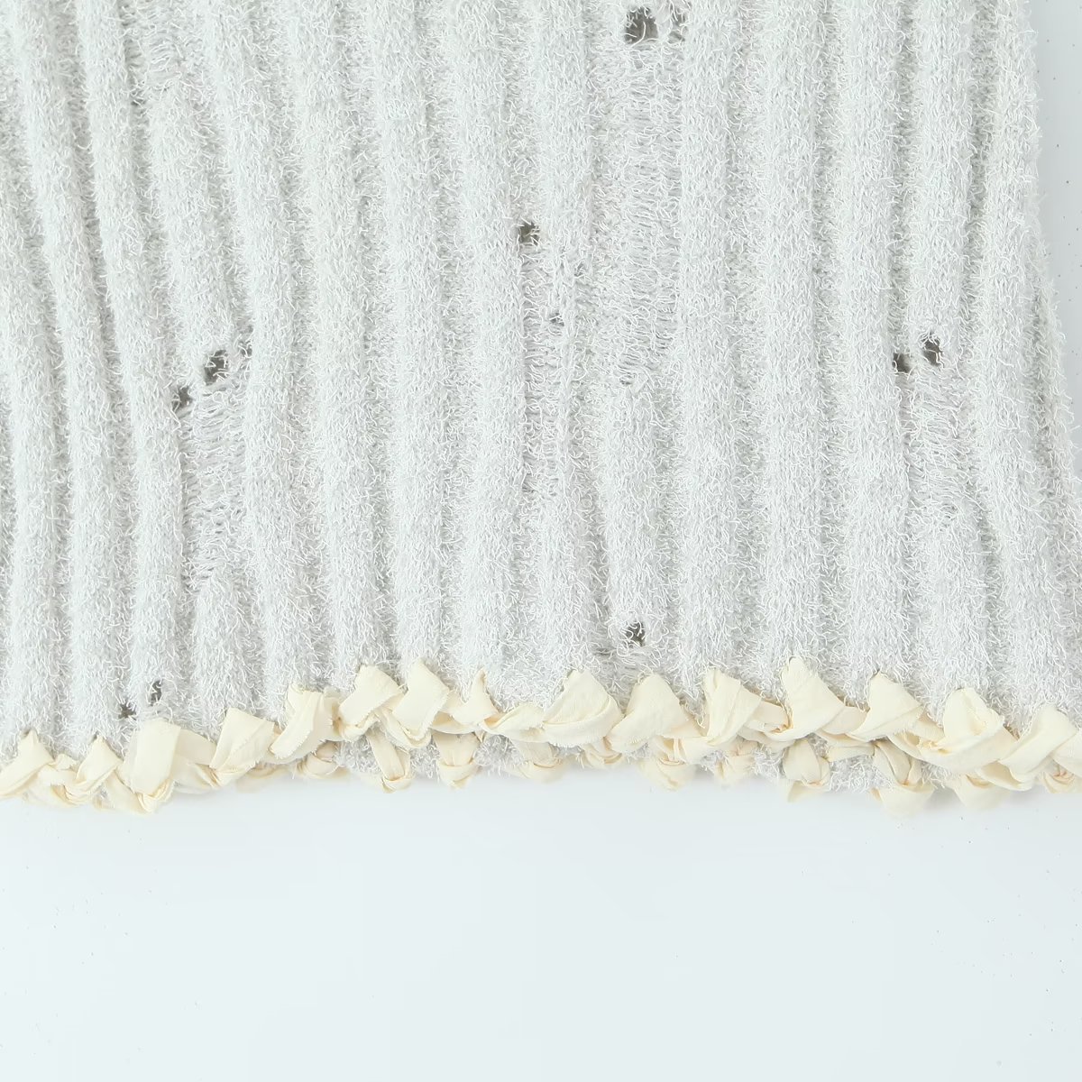Autumn Two Color Handmade Rope Large Collared Sweater Rope Knitted Overskirt Sets